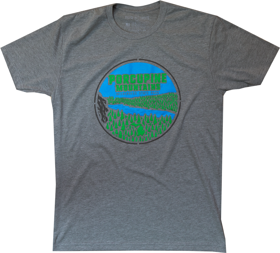 "porcupine Mountains" Heather Grey T-shirt (1024x1024), Png Download