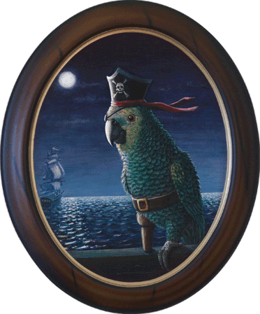 Pirate Parrot - Bluegill (372x449), Png Download