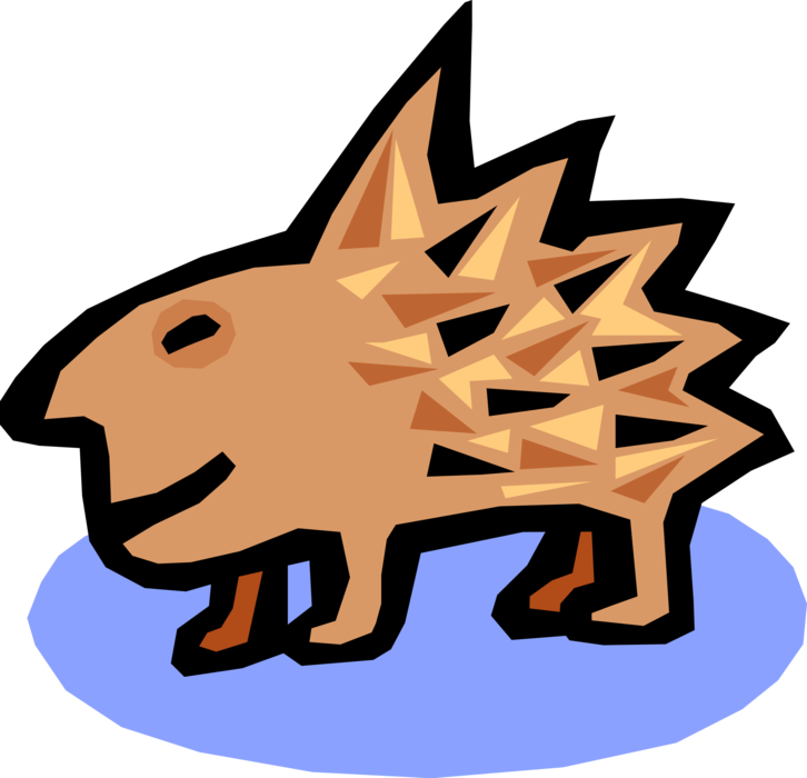 Vector Illustration Of Porcupine Rodent With Coat Of (726x700), Png Download