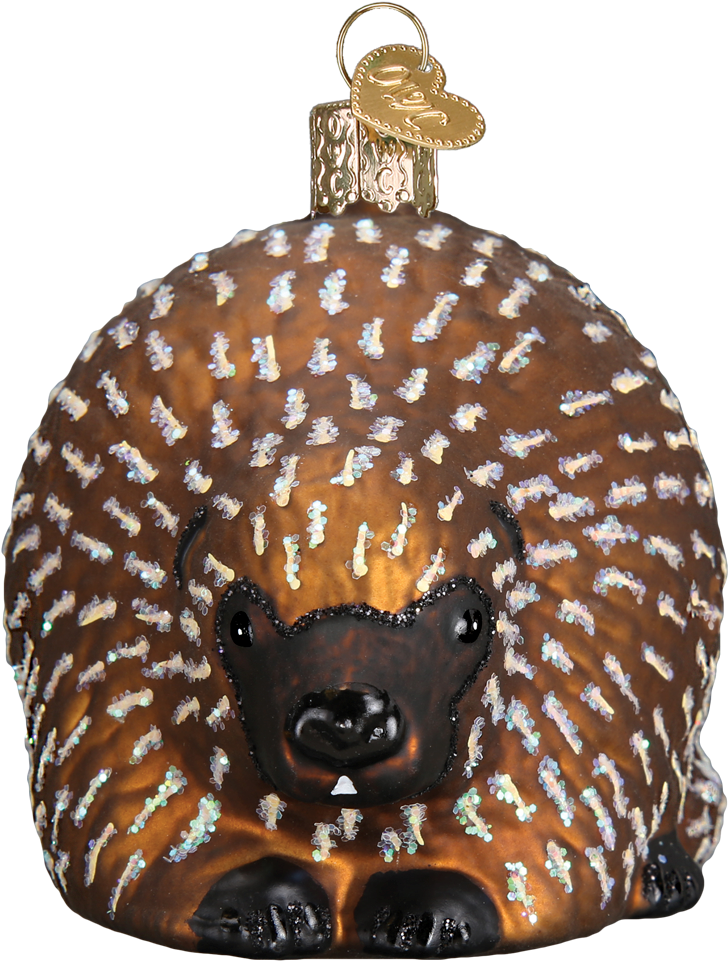 Porcupine Picture Of Porcupine - Lucky Mushroom Glass Blown Hanging Christmas Ornament (1200x1200), Png Download