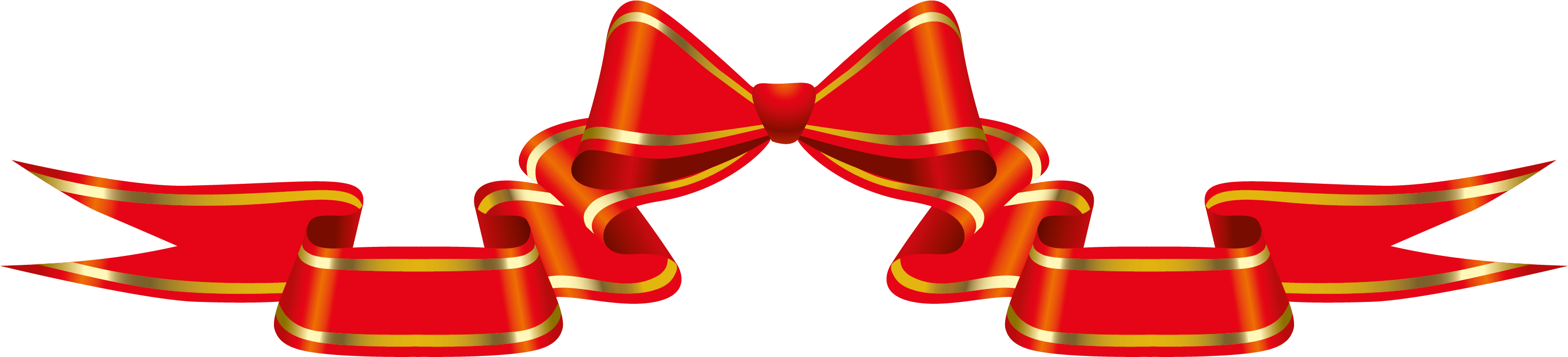 Red Banner With Bow Png Clipart Picture - Bow Ribbon Banner Clipart (3281x954), Png Download