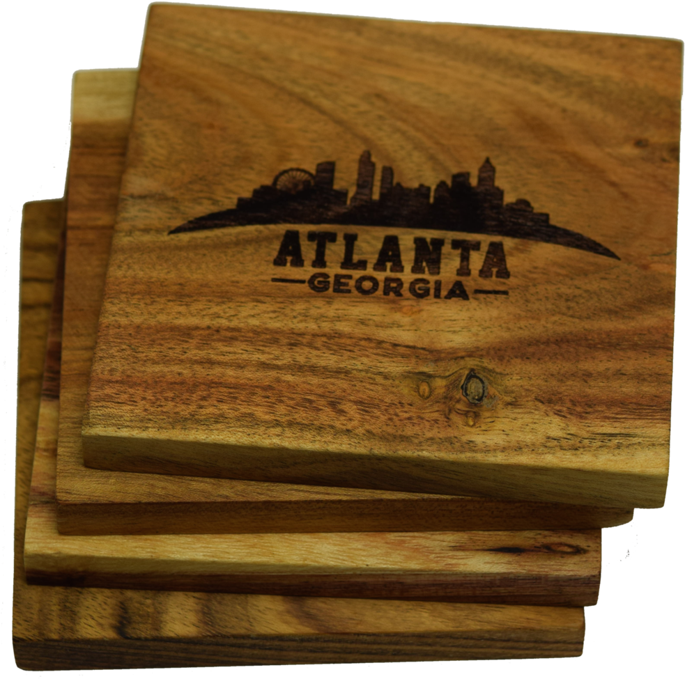 Atlanta Georgia Skyline Coasters - Prestige Decanters Atlanta Georgia Skyline Coasters, (993x1024), Png Download