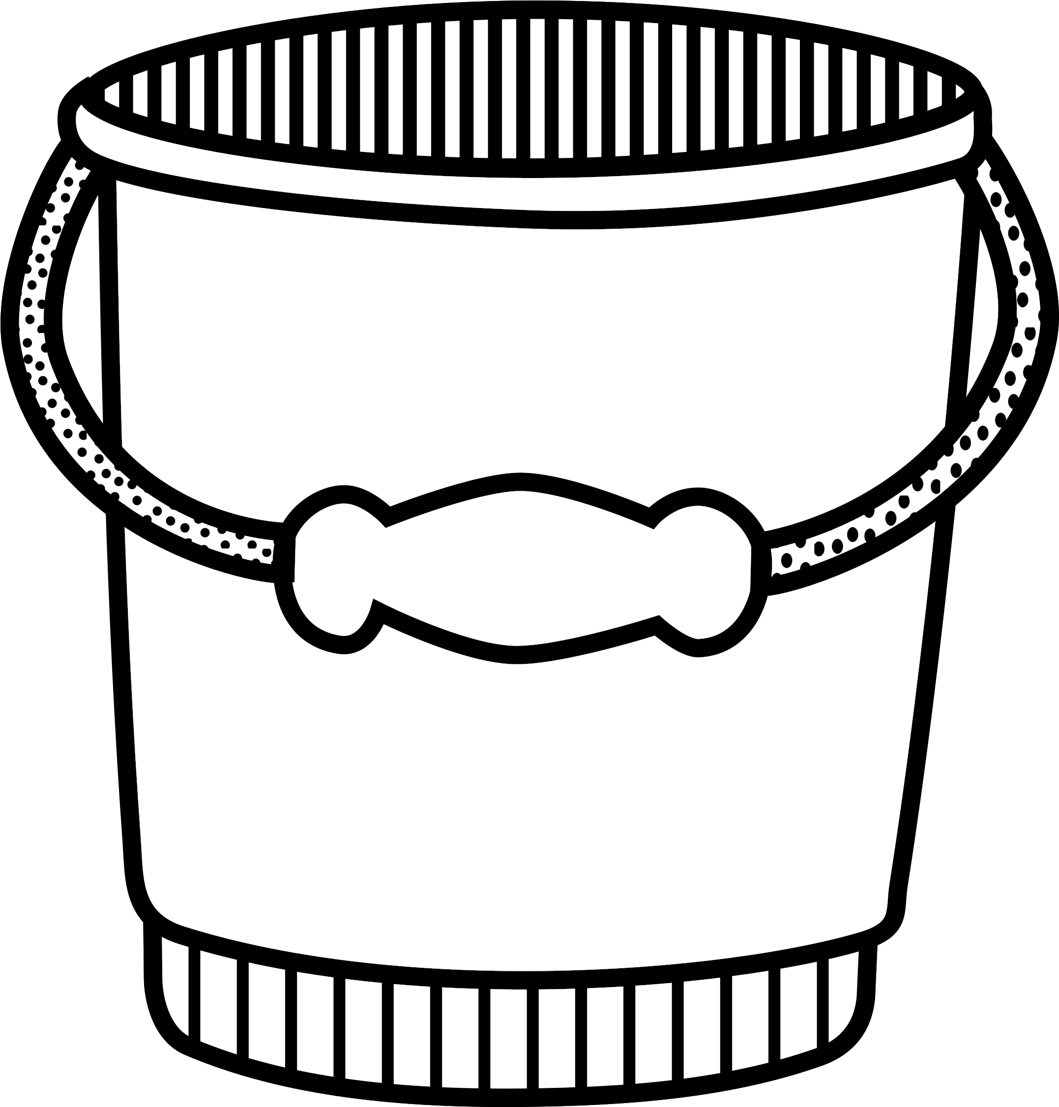 Bucket And Spade Line Art Computer Icons - Clip Art Black And White Bucket (720x750), Png Download
