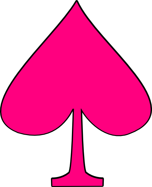 Small - Pink Spade Transparent (486x597), Png Download