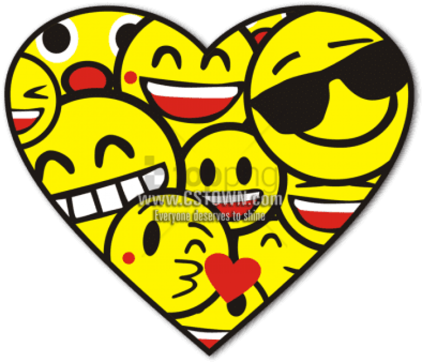 Heart Shape Smile Face Emoji Popular Vinyl Iron On - Heart (450x450), Png Download