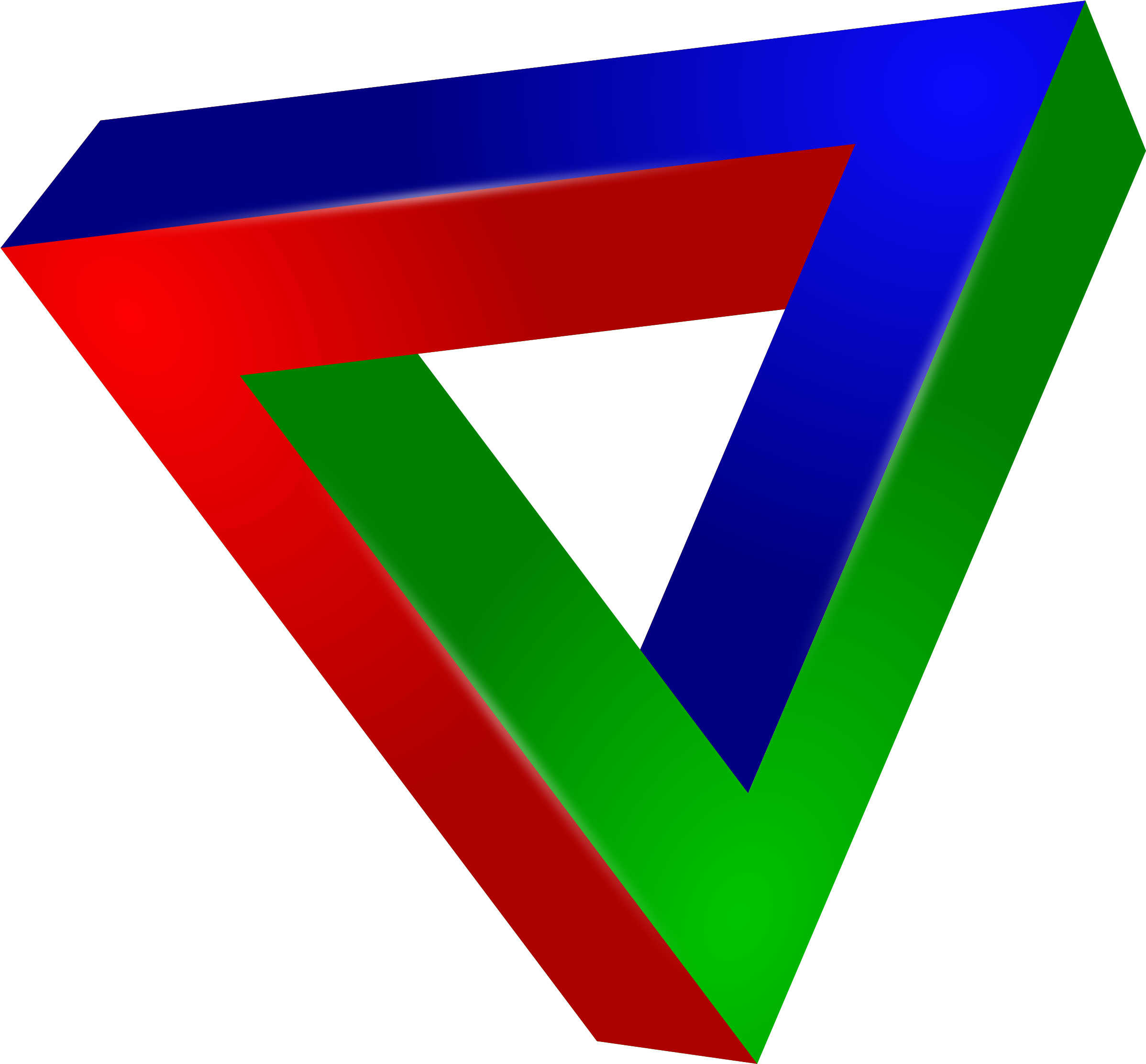 Big Image - Optical Illusion Triangle Colored (2400x2233), Png Download