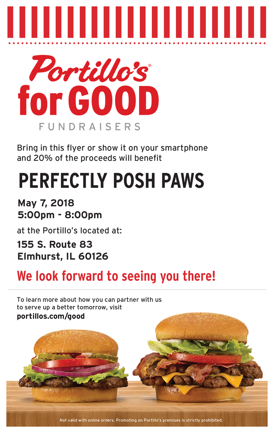 Meet Us At Portillo's - Portillo's For Good Fundraising (900x1422), Png Download