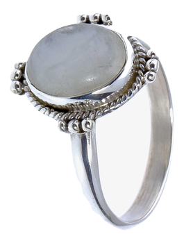 Silver Rings Moonstone Border Rope Flourishes Four - Silberringe Mondstein Rand Seil Schnörkel Viermal Oval (265x350), Png Download