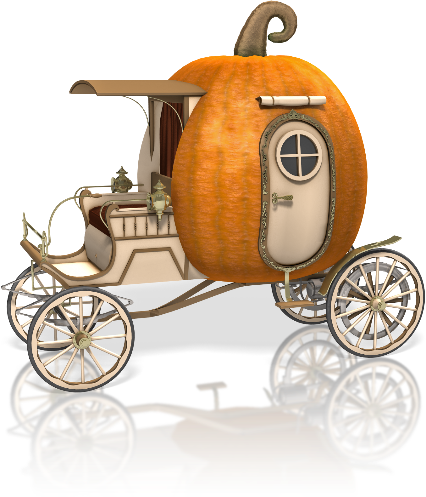 Pumpkin Carriage Png Jpg Black And White Stock - Horse Pumpkin Car Png (1500x1600), Png Download