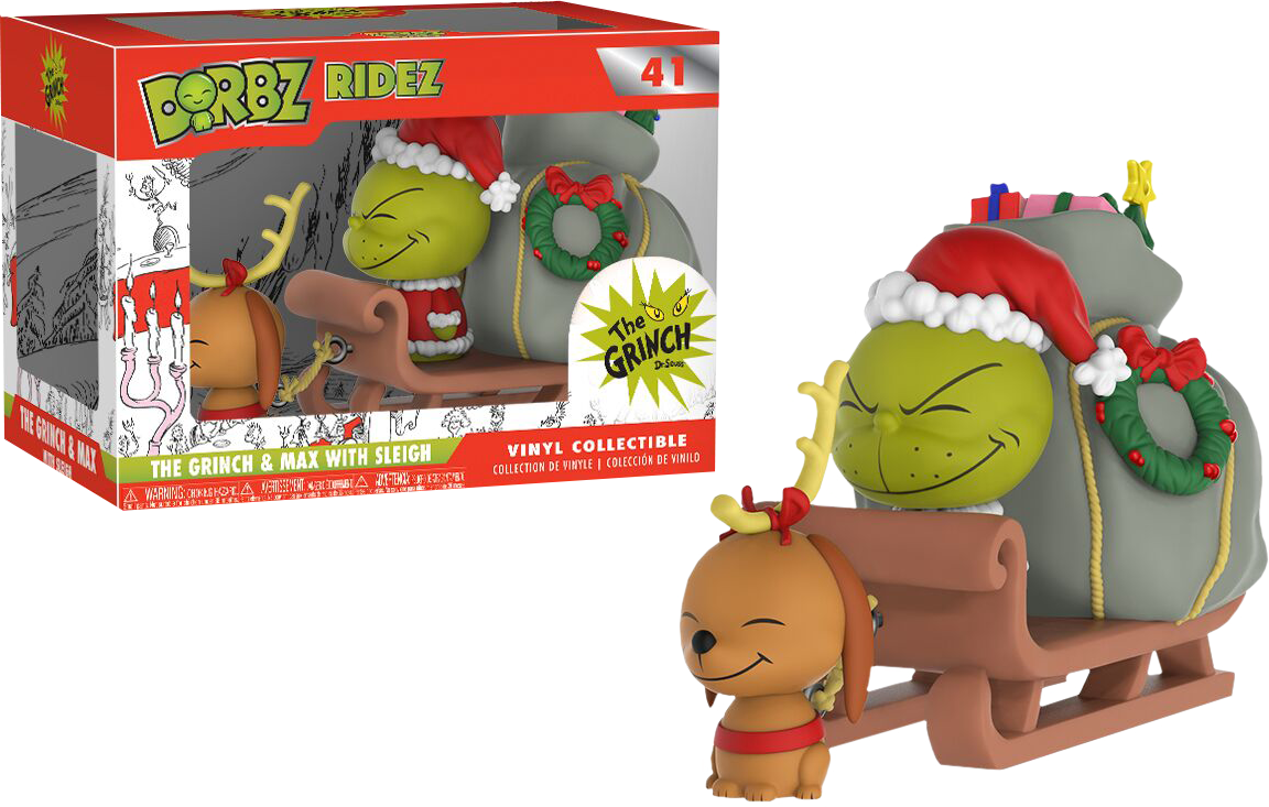 The Grinch And Max On Sled Dorbz Ridez Vinyl Figure - Funko Pop The Grinch (1152x733), Png Download