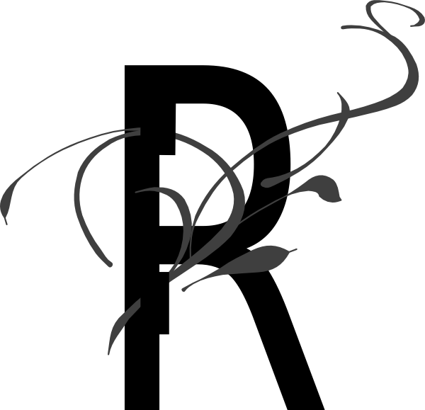 Letter Clip Art At Clker Com Vector - Flower Vine Clipart Black And White (600x579), Png Download