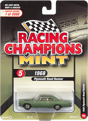 Racing Champions 1/64 1968 Plymouth Road Runner, Green - 2017 Racing Champions Mint Series 3 (400x533), Png Download