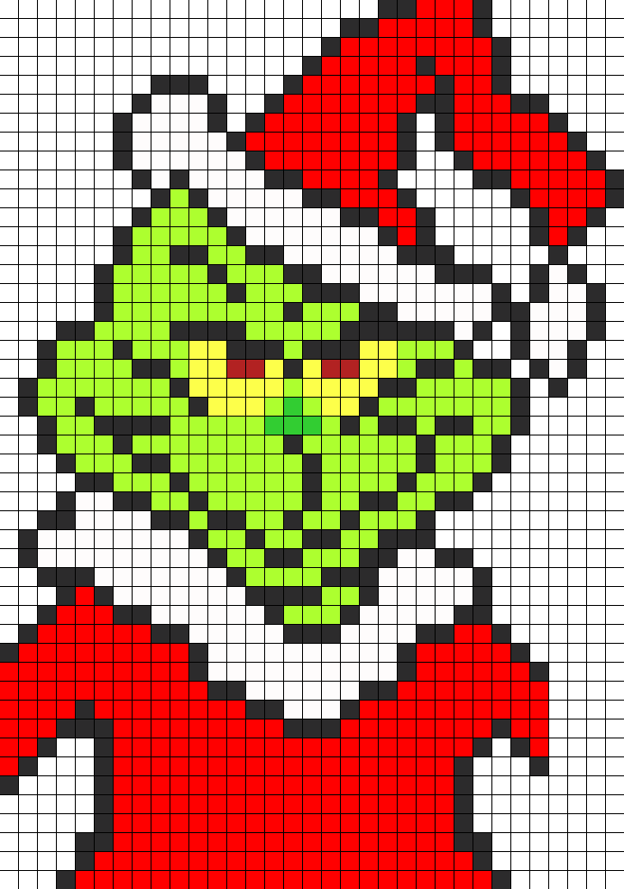 Grinch Pearler Beads - Perler Beads Grinch (692x986), Png Download