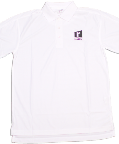 Real Life “r” White Polo - Infant (405x510), Png Download