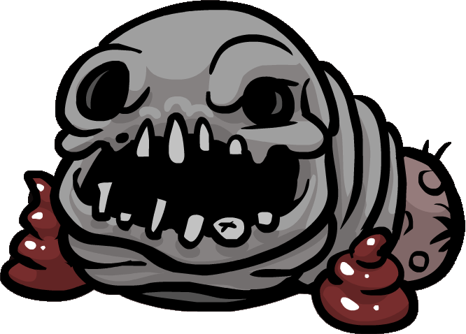 Top 10 Bosses - Tboi Bosses Worm (666x478), Png Download