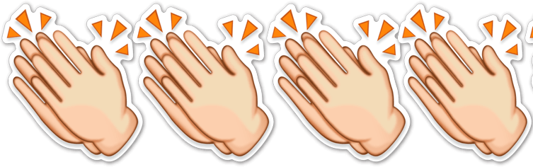 Clapping Hands Sign Emoji - Applause Emoji Tshirt Clapping Hands Emoticon Cheers (753x236), Png Download