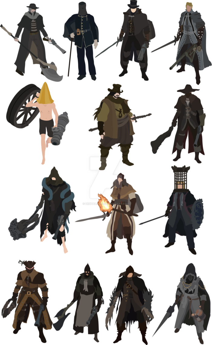 The Old Hunters Are Bloodborne's Npcs You Can Summon - Bloodborne Hunters (701x1139), Png Download