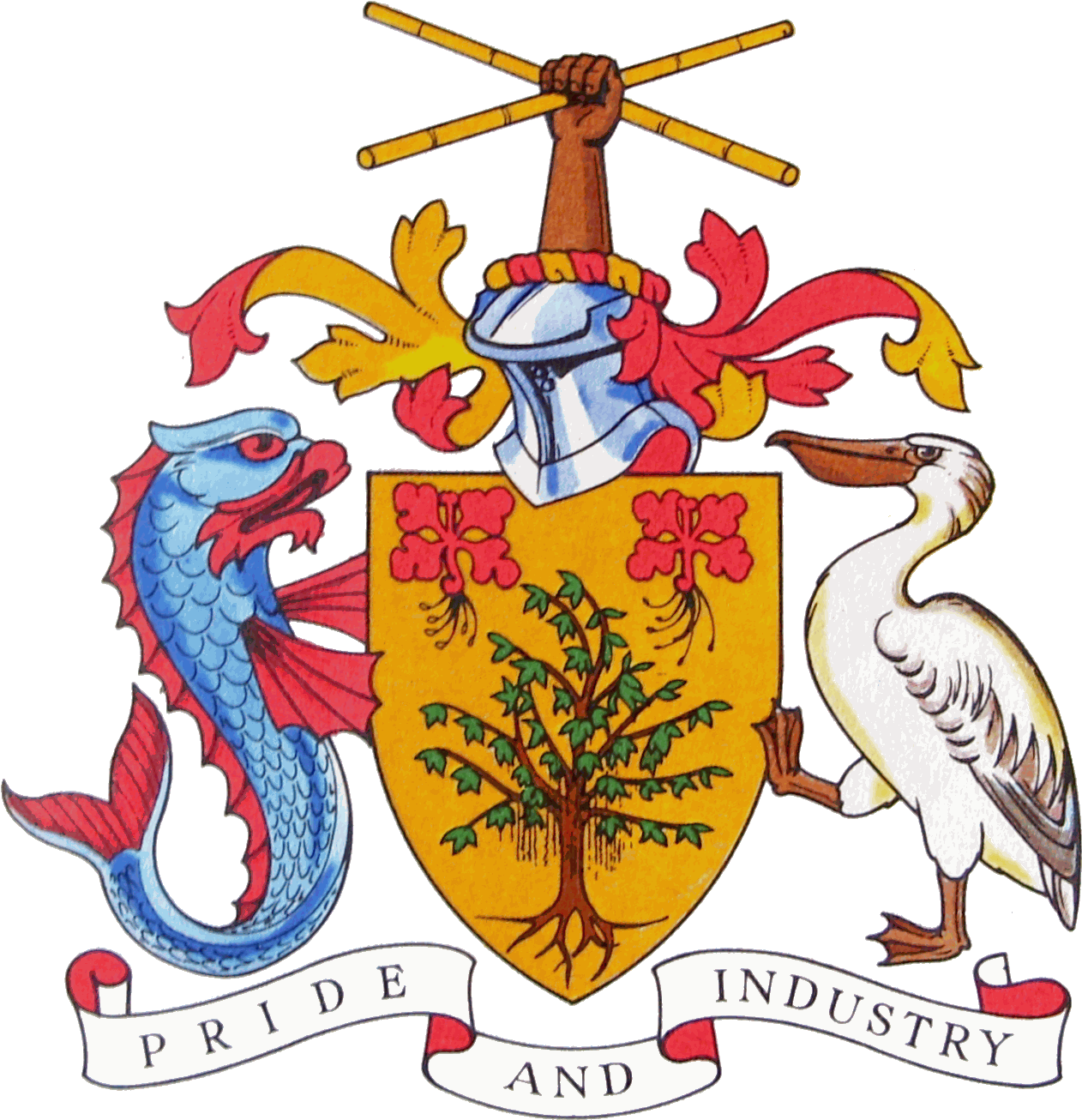 Coat Of Arms Of Barbados - Caribbean Coat Of Arms (1280x1326), Png Download