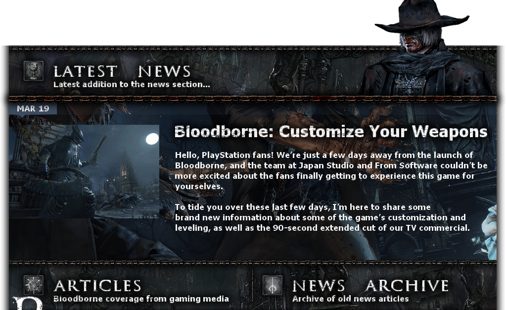 Bloodborne Latest News Bloodborne Header - Transmissible Par Le Sang : Scie Couperet (1023x626), Png Download