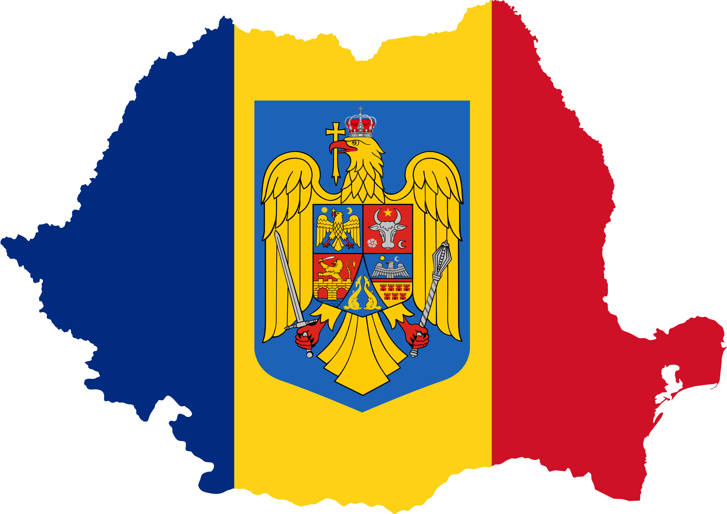 This Free Icons Png Design Of Romania Map Flag With (2314x1637), Png Download