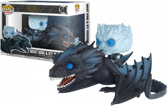 Game Of Thrones Pop Rides Night King On Dragon - Funko Pop Night King And Viserion (570x741), Png Download