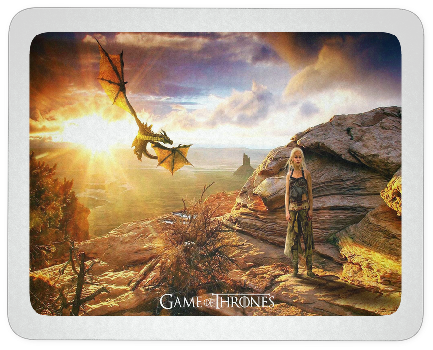 Khaleesi With Dragon Targaryen Game Of Thrones Mousepad - Daenerys Targaryen Dragons Hd (1024x1024), Png Download