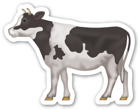 Cow Cow Emoji, Emoji Stickers, Smiley Faces, Emojis, - Cow Emoji Transparent (480x374), Png Download