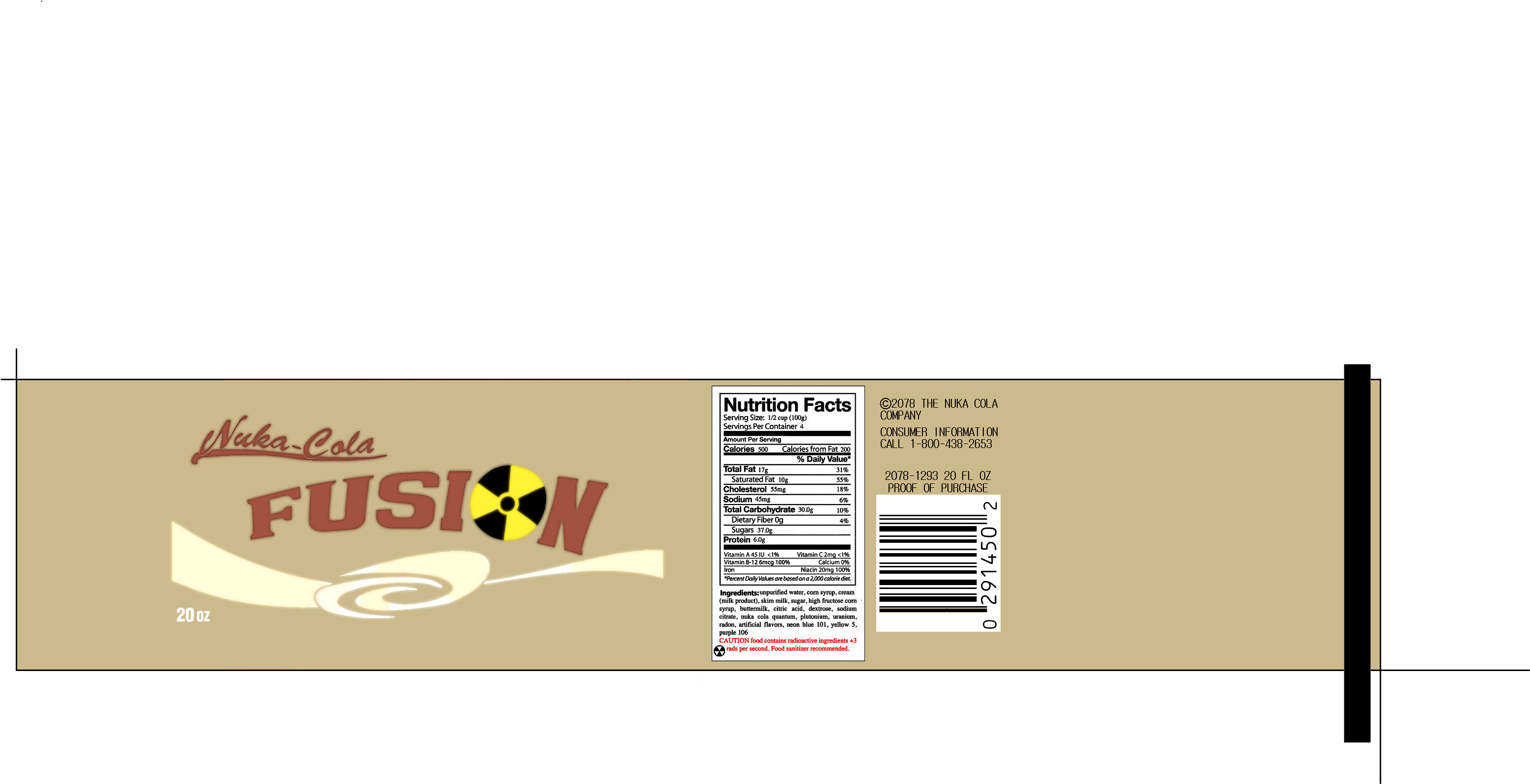 Nuka Cola Fusion Lable - Graphic Design (3507x2550), Png Download