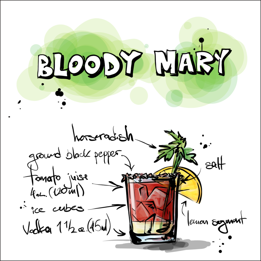 Bloody Mary Bar Signs Clipart Bloody Mary Cocktail - Саміе Популярніе Коктейли (900x900), Png Download