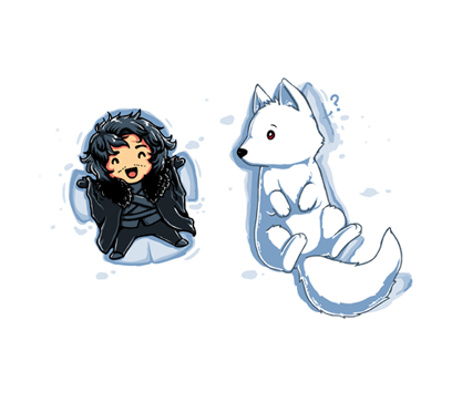 The Best T Shirt Designs & Artwork - Jon Snow And Ghost Cute (472x447), Png Download