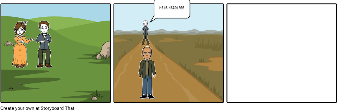 Headless Horseman Prt - Cartoon (1164x385), Png Download