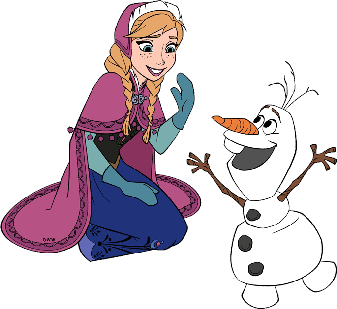 Http - //www - Disneyclips - Com/imagesnewb5/frozen - Anna And Olaf Frozen (700x649), Png Download