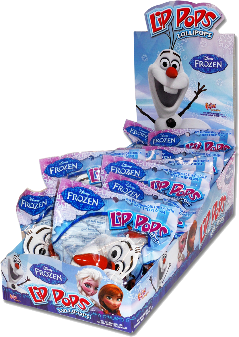 1 - - Disney Frozen Lip Pops Lollipops 0.8 Oz - Pack Of 12 (890x1200), Png Download