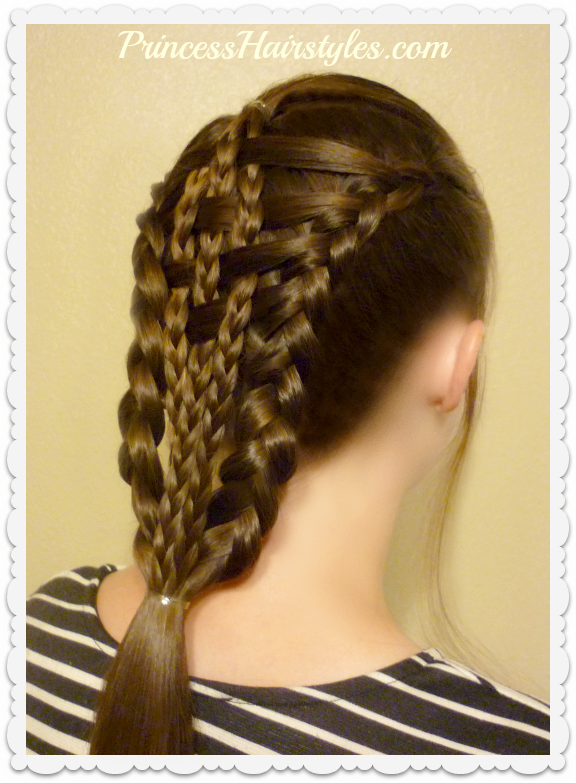 Checkerboard Duch Braids Hairstyle Tutorial - Updo (576x783), Png Download