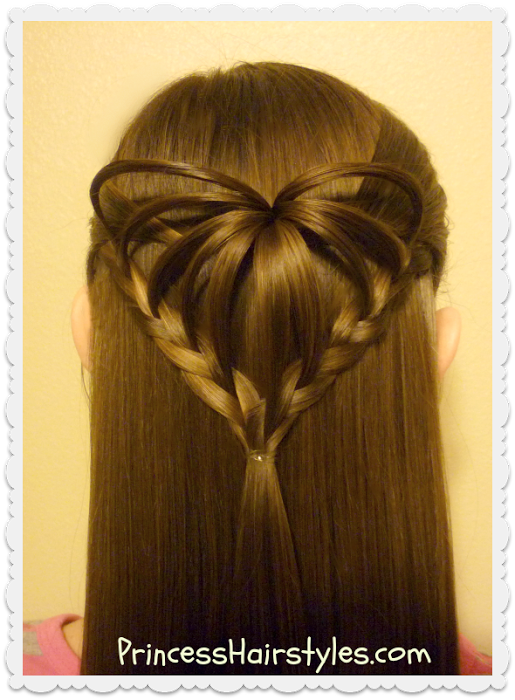 Hairstyles For Girls - Valentine's Day Hearty Hairstyles (515x700), Png Download