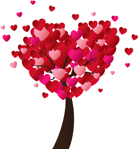 Valentine's Day Heart Tree Png Clip - Happy Anniversary Aunty And Uncle (563x600), Png Download