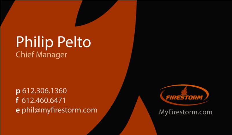 Firestorm-businesscard - Graphic Design (800x600), Png Download