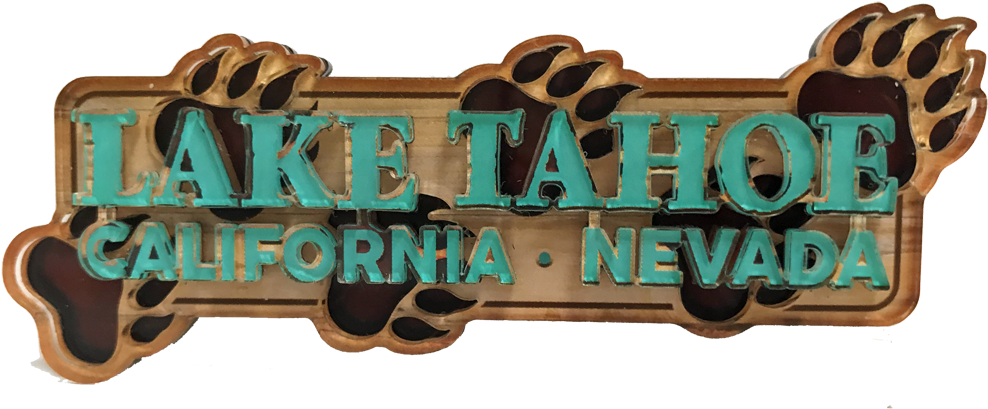 Souvenir Magnet Bear Claw Tracks Magnet Lake Tahoe - Souvenir (1000x470), Png Download