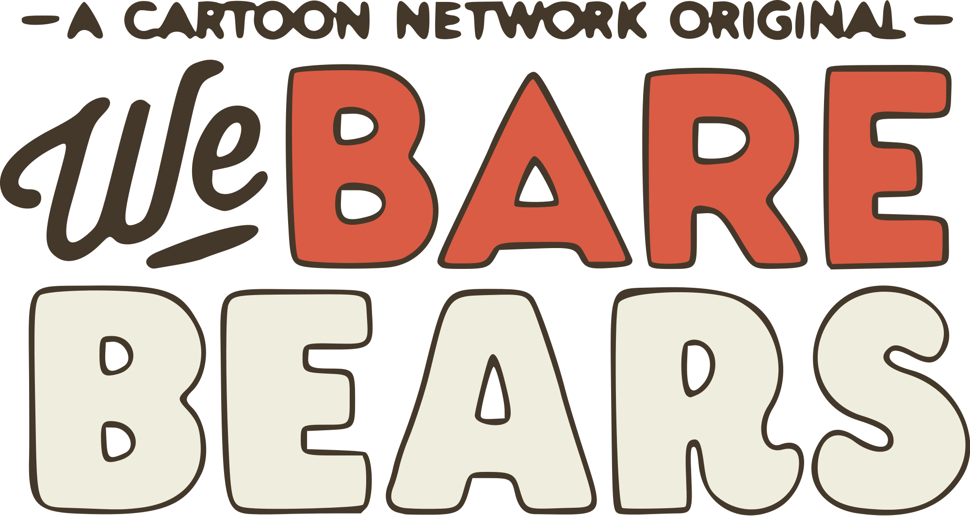 Logo Style Font Name Imgur Png Cartoon Network Font - We Bare Bears Words (2000x1065), Png Download