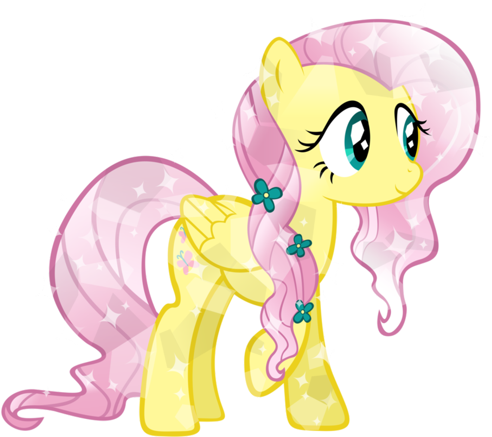 Fanmade Crystal Fluttershy - My Little Pony Crystal Fluttershy (946x844), Png Download