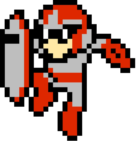 8-bit Protoman - Proto Man 8 Bit (470x485), Png Download