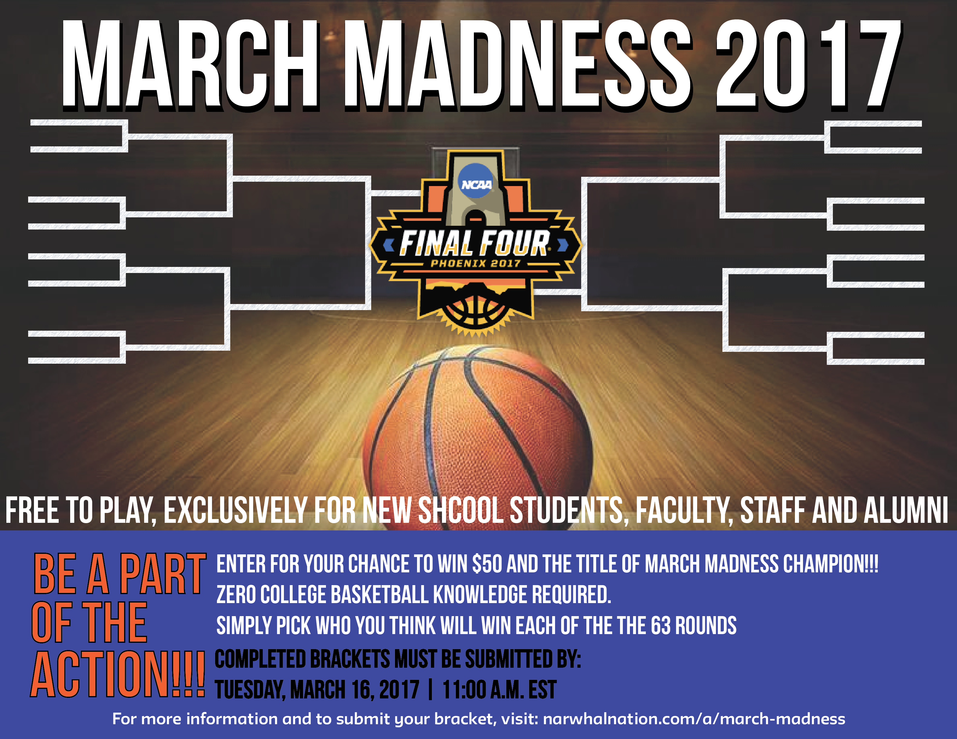 Download S17 March Madness Flyer Png 2017 Official Ncaa Final Four