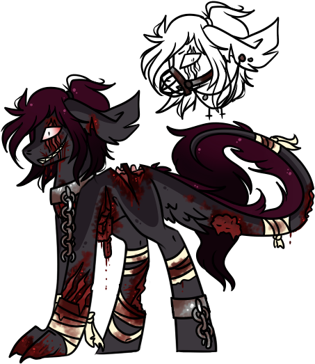 Mlp Event Halloween Blood - Guts In Different Drawing Styles (469x547), Png Download