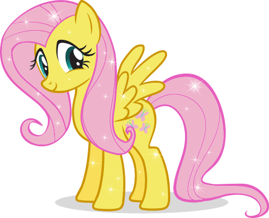 Fluttershy - My Little Pony Sarı (528x427), Png Download
