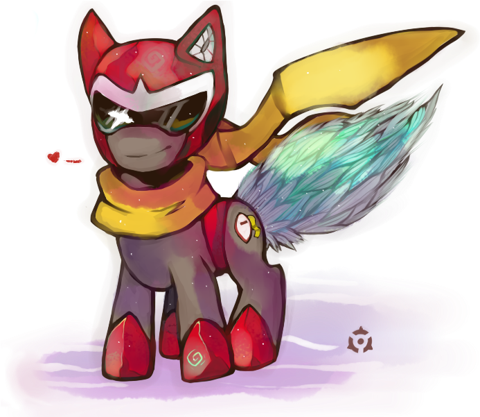 #194155 - Artist - Nyanamo, Artist - Thequinkan, Megaman, - Mlp Protoman (700x600), Png Download