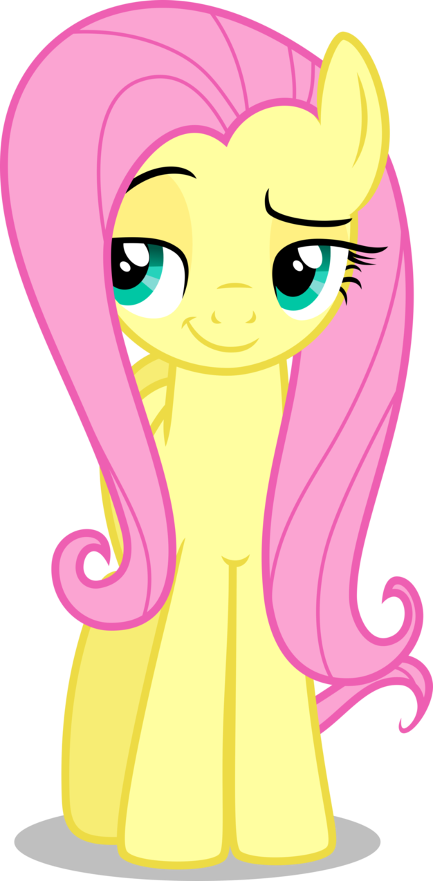 Sweet Smile By Cencerberon - Mlp Fluttershy Smirk (626x1275), Png Download