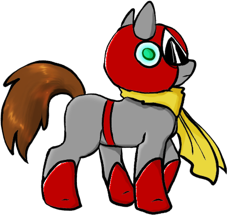 Semyo, Megaman, Ponified, Proto Man, Safe, Solo - Protoman Pony (522x486), Png Download