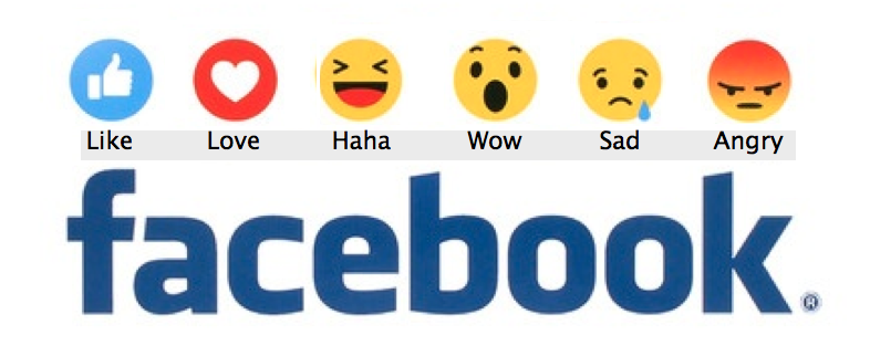 Facebook Reaction Buttons - Us On Facebook (938x680), Png Download