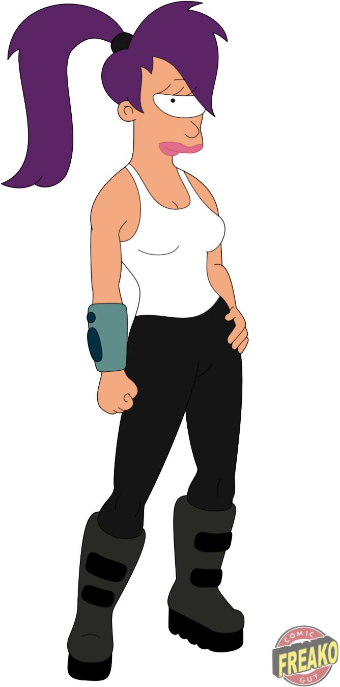 Futurama, Leela Is Fry's Love Interest Throughout All - Leela Futurama Png (748x1426), Png Download