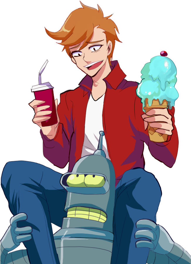 Fry And Bender By Gan-91003 - Futurama Bender Fan Art (650x950), Png Download